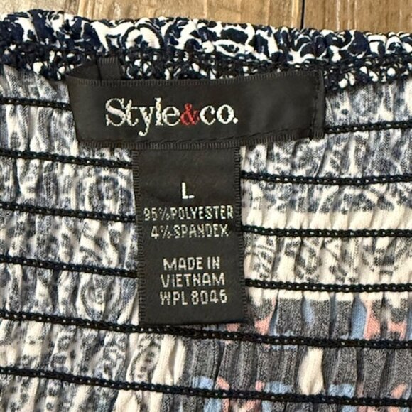 Style & Co Blue Multi Paisley Sleeveless Maxi Dress Braided Straps Size L - Picture 7 of 7